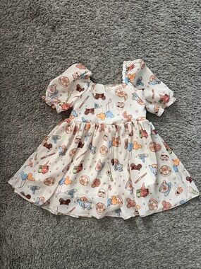 Magical little babes Puff Sleeve Baby Dress with Disney Character Print 2T